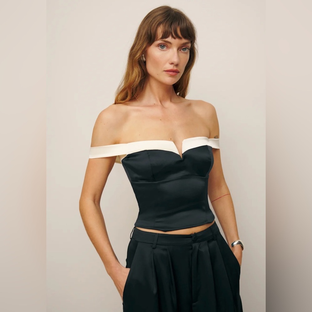 NWOT Reformation Reverie Silk Top in Black